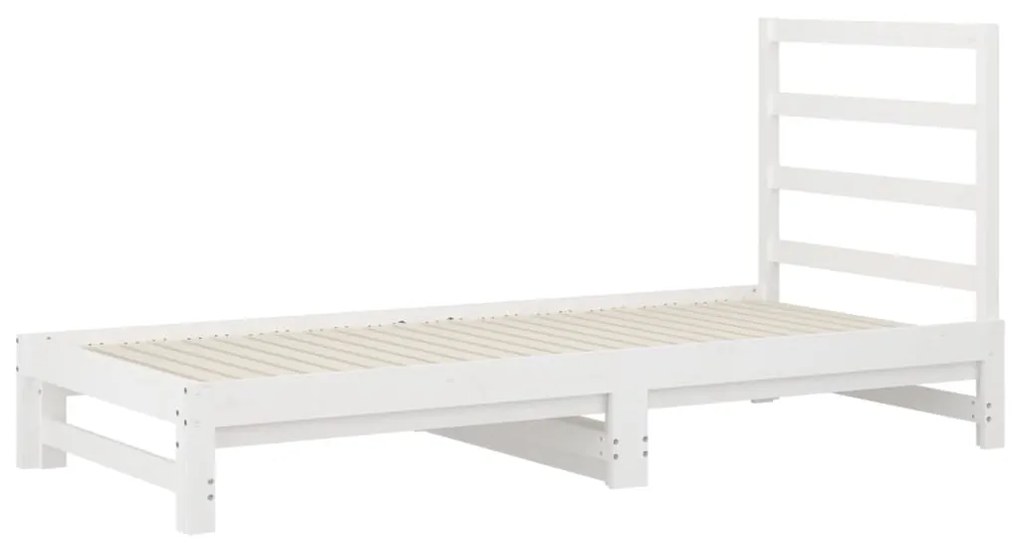 Estrutura sofá-cama de puxar 2x(90x190) cm pinho maciço branco