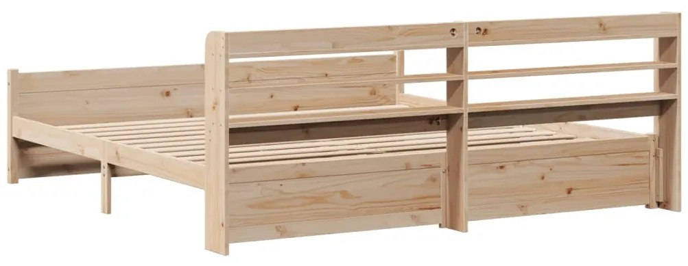 Estrutura de cama com cabeceira 180x200 cm pinho maciço