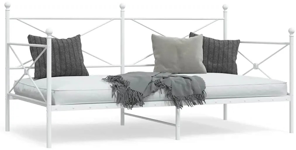 vidaXL Cama de Dia sem Colchão 100x200 cm aço branco