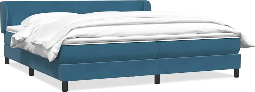 vidaXL Cama com molas/colchões 180x220 cm veludo azul-escuro