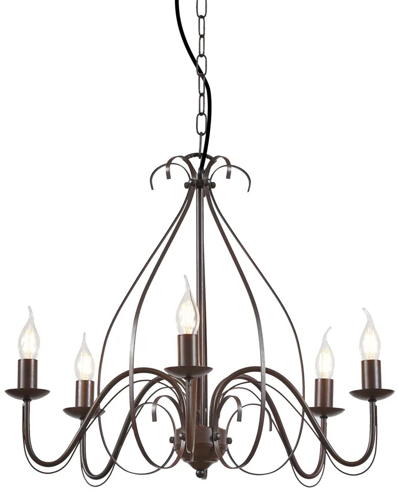 Candelabro Clássico Castanho Ferrugem 5-Luzes - Giuseppe