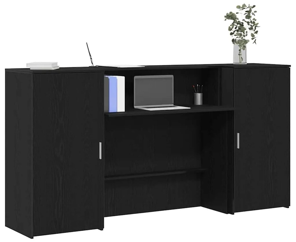 Balcão de recepção 200x50x103,5 cm madeira carvalho preto