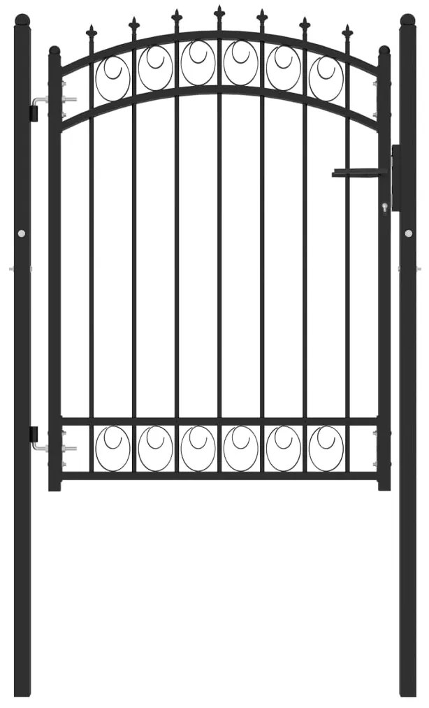 vidaXL Portão para cerca com espetos 100x125 cm aço preto