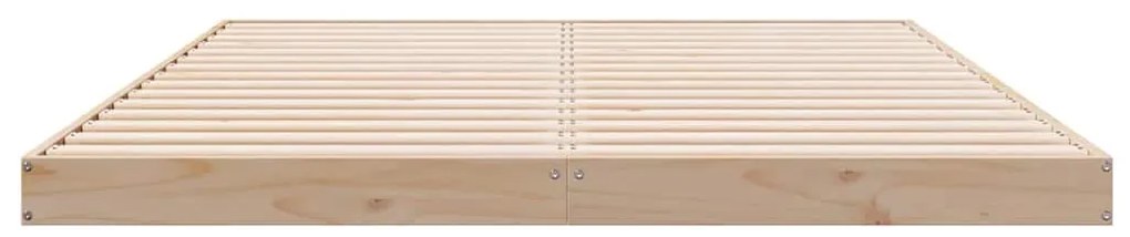 Estrutura de Cama Floor vidaXL Branca 140x220 cm Madeira Sólida de Pin