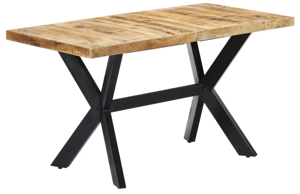 Mesa de jantar 140x70x75 cm madeira de mangueira maciça áspera