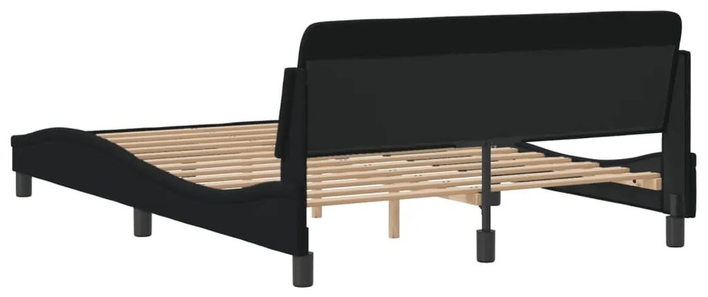 Estrutura de cama sem colchão 140x200 cm tecido preto