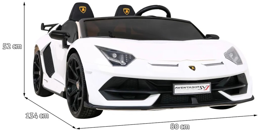 Carro elétrico para Crianças 24V 2 Lugares Lamborghini SVJ DRIFT Rodas Eva Frente, Rodas Plástico traseiras especial para função DRIFT Assento de cour