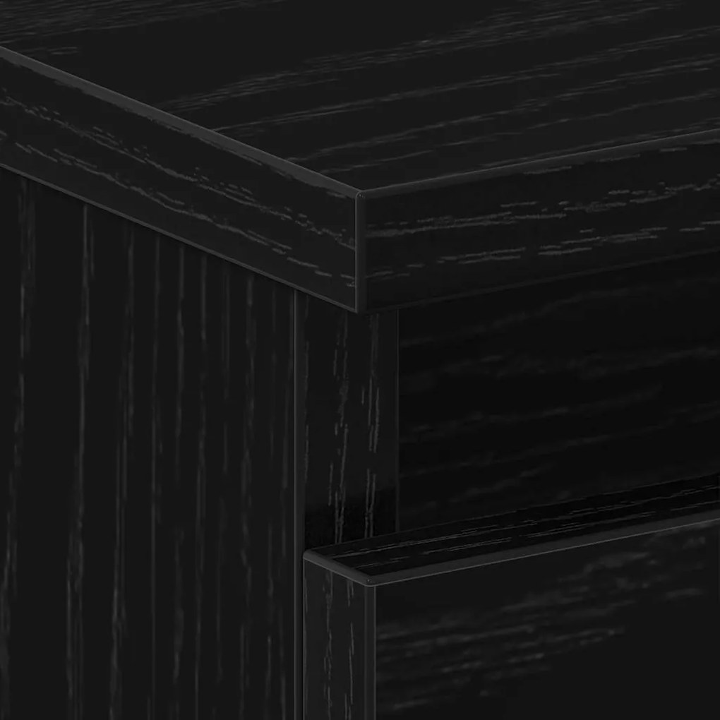 Criado-mudo vidaXL Preto Carvalho 40x35x62,5 cm em Madeira engenheirad