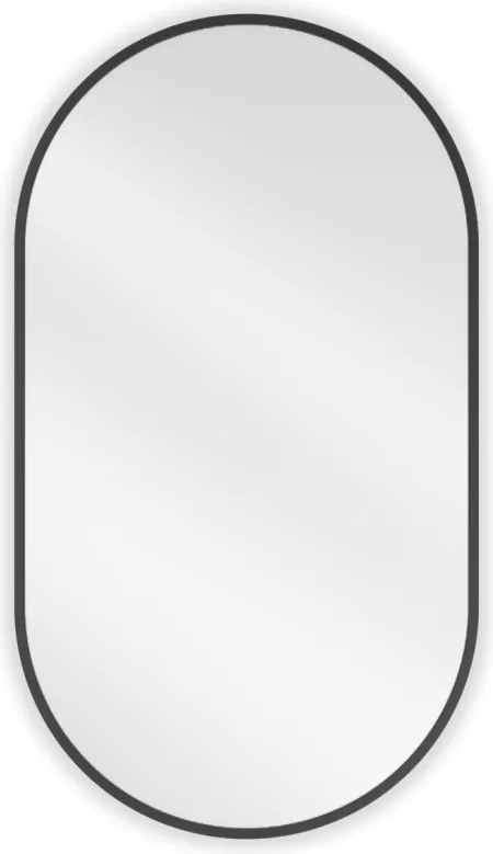 Mexen Loft espelho de casa de banho oval 80 x 45 cm, moldura preta - 9851-080-045-000-70