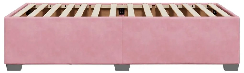 Estrutura de cama 100x200 cm veludo rosa