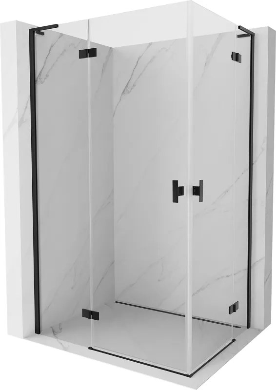 Mexen Mist-H L Duo cabina de duche de abrir esquerda 100 x 75 cm, transparente, preta - 8A5L-100L-075P-70-00