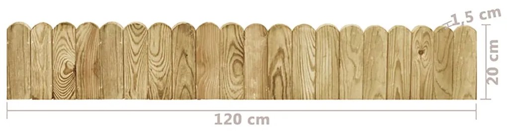 Bordadura em rolo 120 cm madeira de pinho impregnada verde