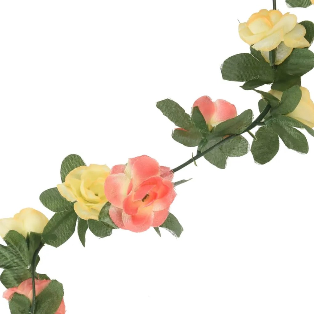 Grinaldas de flores de Natal 6 pcs 250 cm vermelho pôr-do-sol