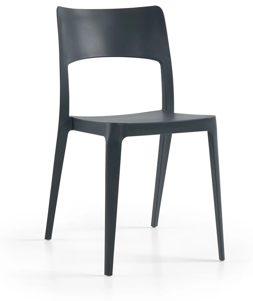 Cadeira Vanity Antracite Mr – Polipropileno – Conjunto com 4 unidades