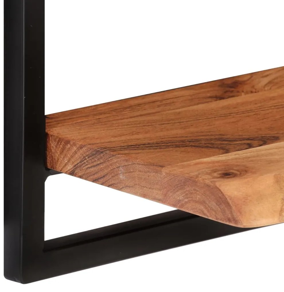 Prateleiras de parede 2 pcs 40x24x35 cm acácia maciça e aço
