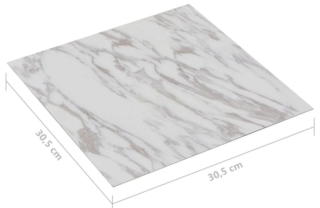 Tábuas de soalho autoadesivas 20 pcs 1,86 m² PVC mármore branco