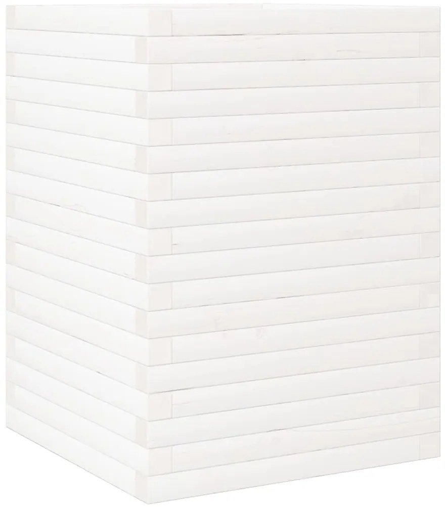 Vaso/floreira de jardim 50x50x68,5 cm pinho maciço branco