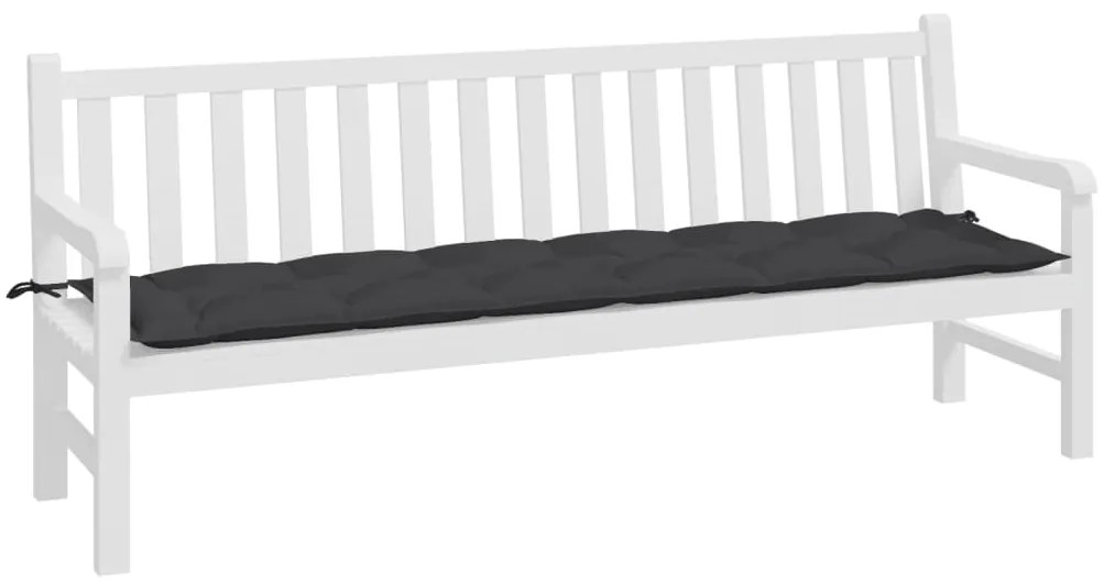 Almofadão p/ banco de jardim 200x50x7 cm tecido oxford preto