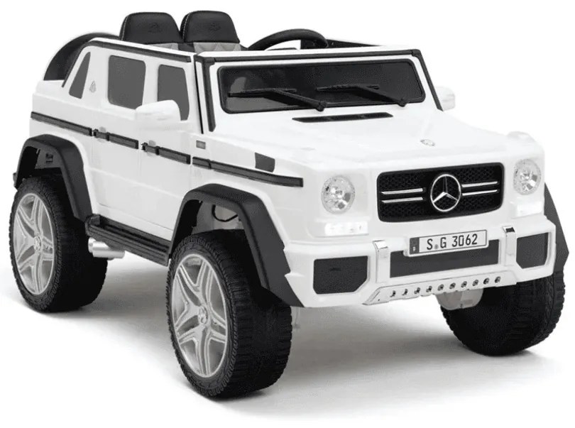 Carro elétrico para crianças Mercedes-Maybach G650, 12V, pneus em borracha, assento em pele sintética Branco