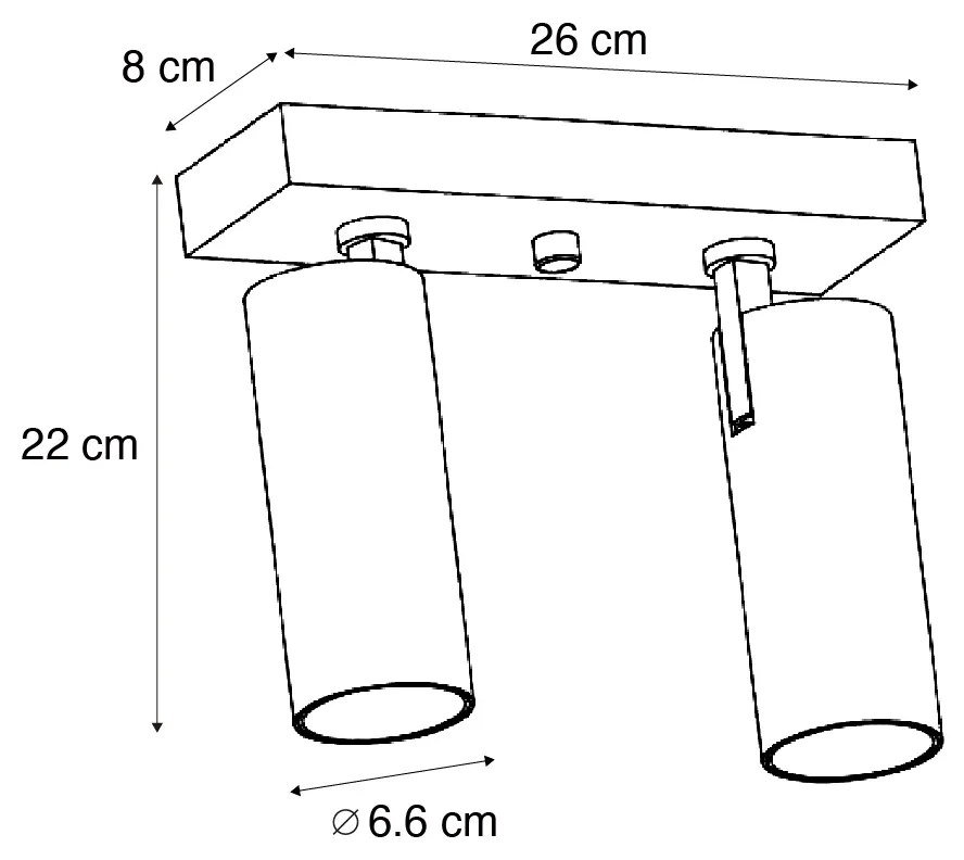 Plafon moderno preto incluindo LED regulável 2 luzes - Tate Moderno