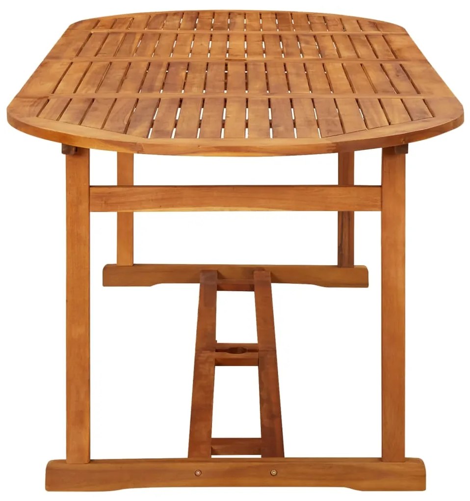 11 pcs conjunto de jantar para jardim 220x90x75cm acácia maciça