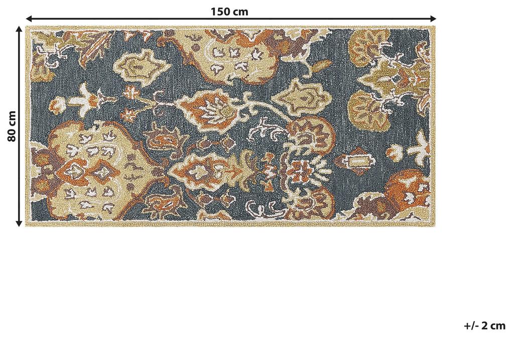 Tapete de lã multicolor 80 x 150 cm UMURLU Beliani