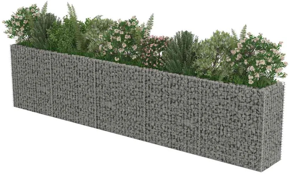 Canteiro elevado/cesto gabião 450x50x100 cm aço galvanizado