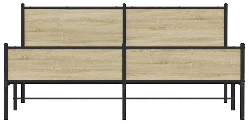 Estrutura de cama sem colchão 183x213cm metal carvalho sonoma