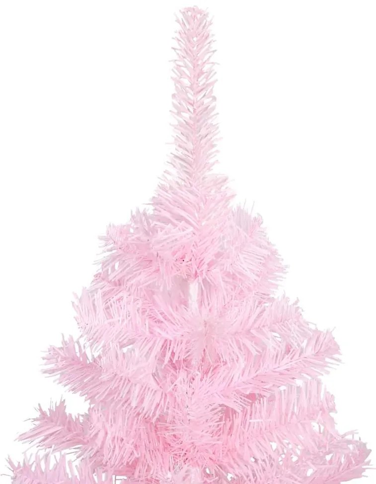 Árvore Natal artificial pré-iluminada c/ bolas PVC rosa
