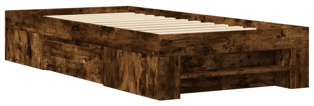 Estrutura cama s/ colchão derivados de madeira carvalho fumado