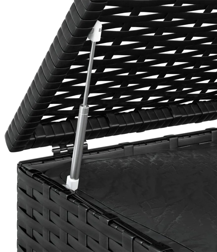 Caixa para almofadões de jardim 100x49x103,5 cm vime PE preto
