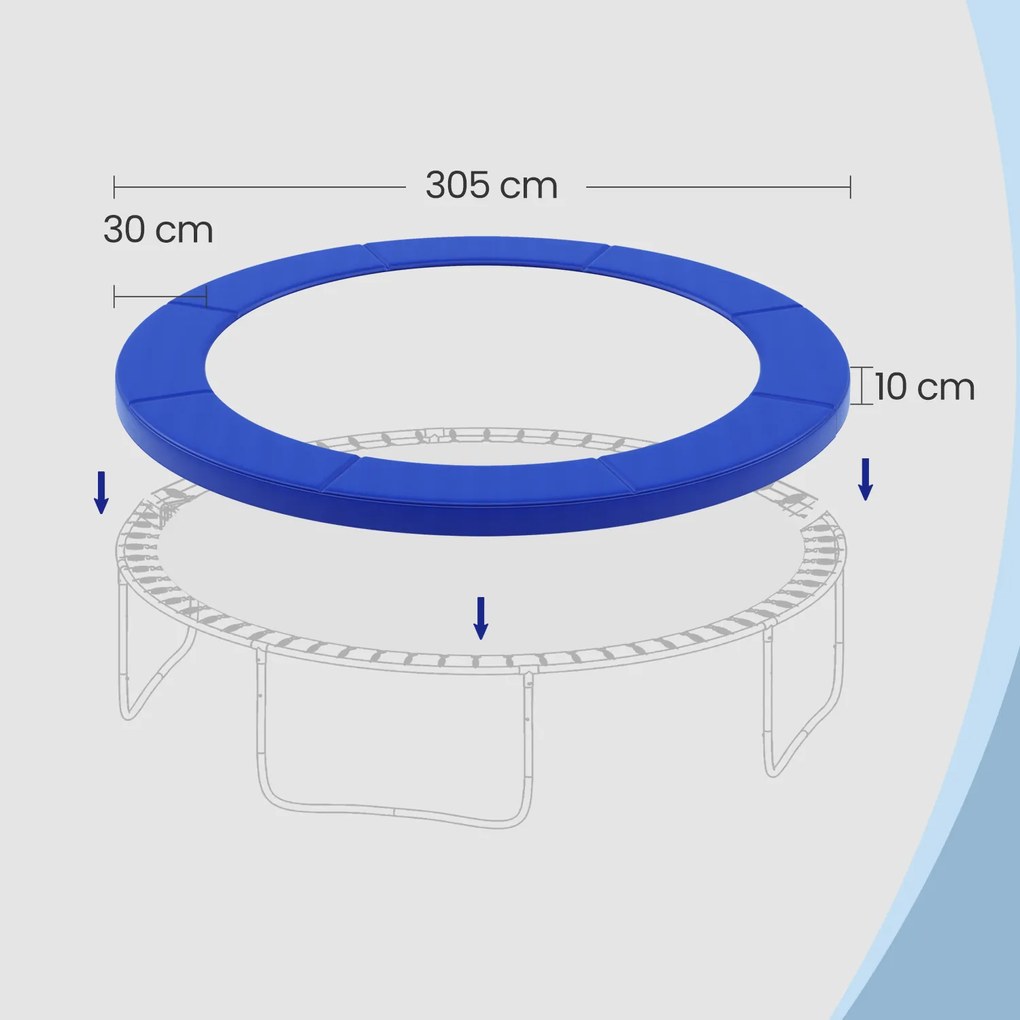 Cobertura para trampolim resistente aos raios UV de 305 cm azul