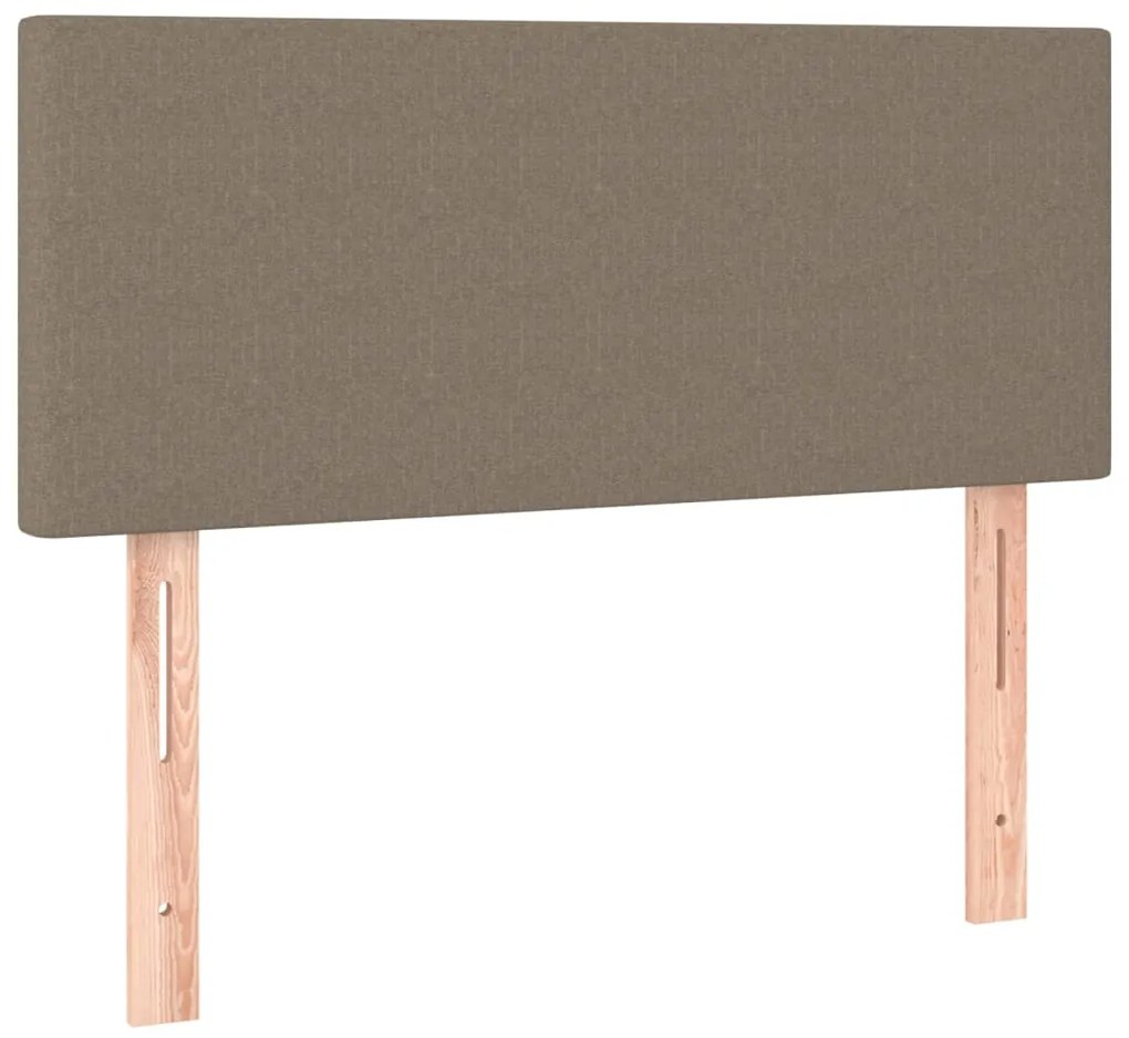 Cama box spring + colchão/LED 90x190cm tecido cinza-acastanhado