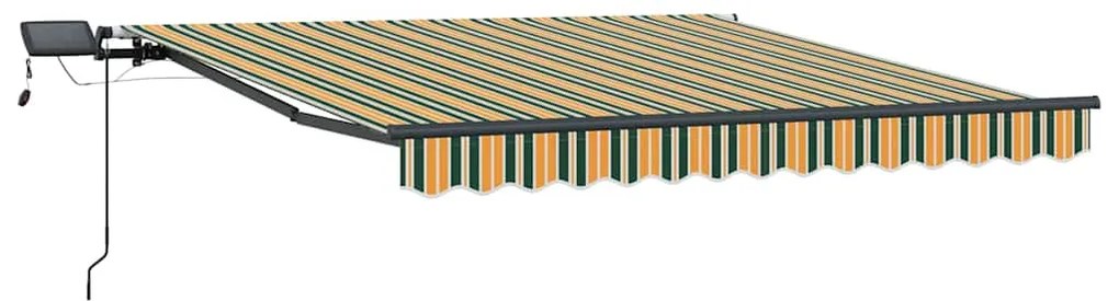 Toldo Retrátil Manual com LED Verde e Amarelo 300x250 cm