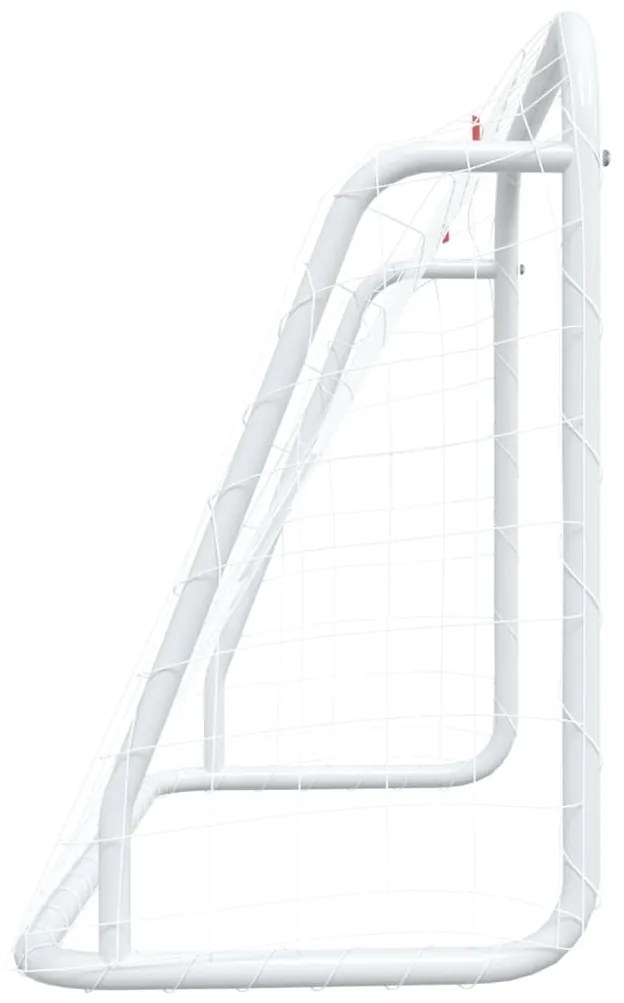 Baliza de futebol com rede 125x96x60 cm aço/poliéster branco