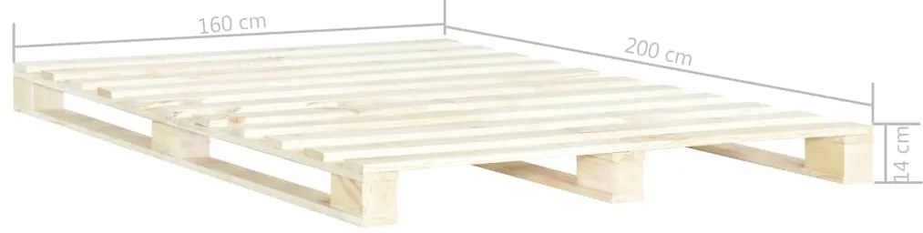Estrutura de cama em paletes pinho maciço 160x200 cm