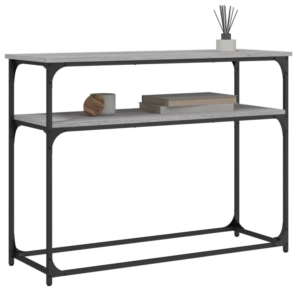 Mesa consola 100x35,5x75cm derivados de madeira cinzento sonoma