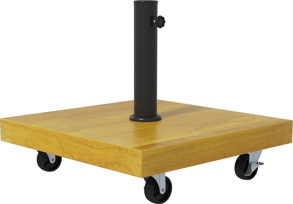 Outsunny Base quadrada para guarda-sol - base de lastro peso líquido 25 kg em metal com 4 rodas - dim. 45L x 45l x 36,5H cm | Aosom Portugal