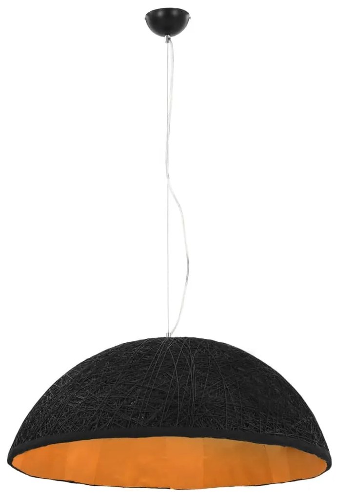 Candeeiro suspenso preto e dourado Ø70 cm E27