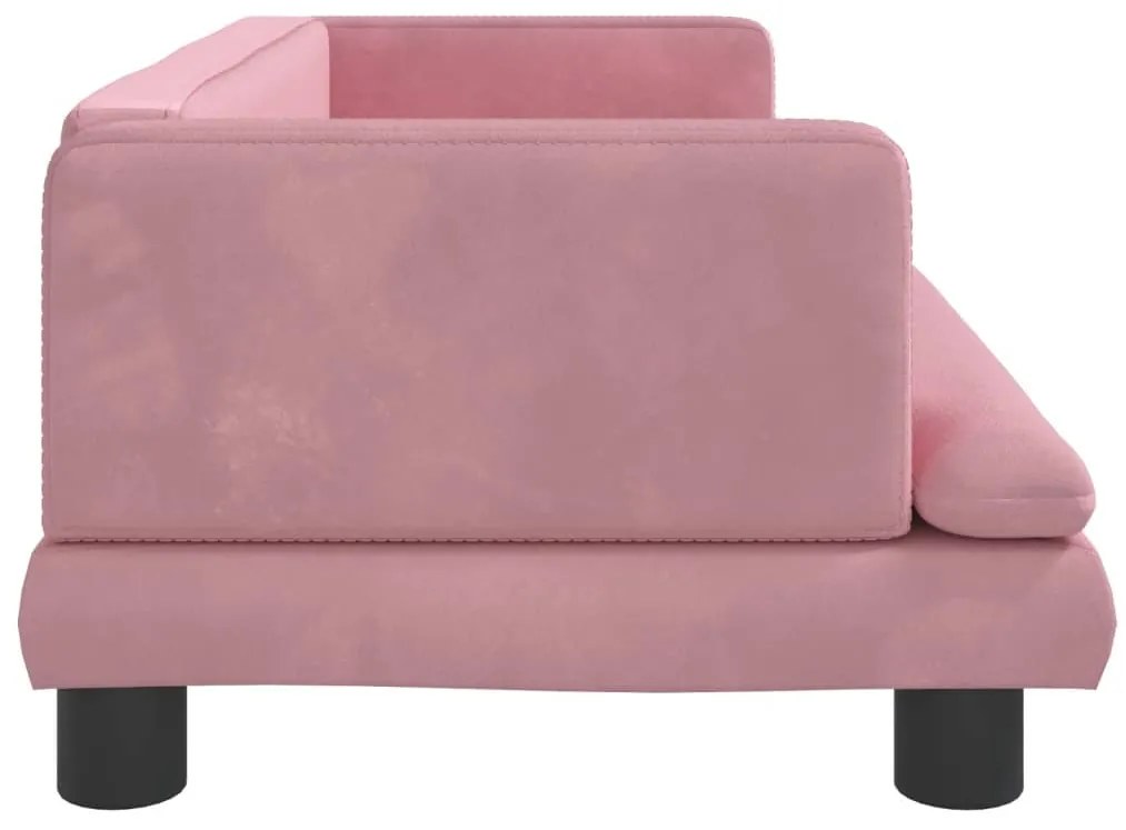 Sofá infantil 80x45x30 cm veludo rosa