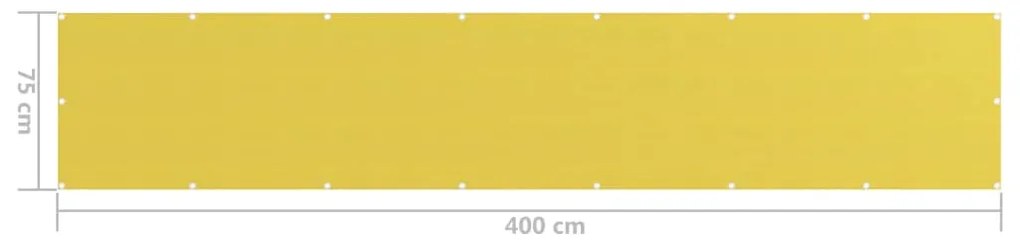 Tela varanda PEAD 75x400 cm amarelo