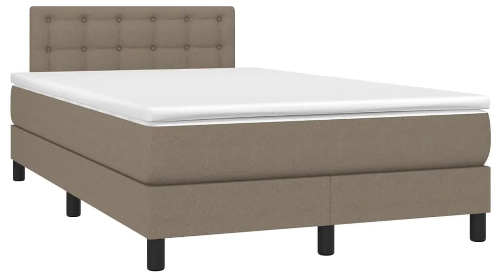 Cama box spring colchão/LED 120x200cm tecido cinza-acastanhado