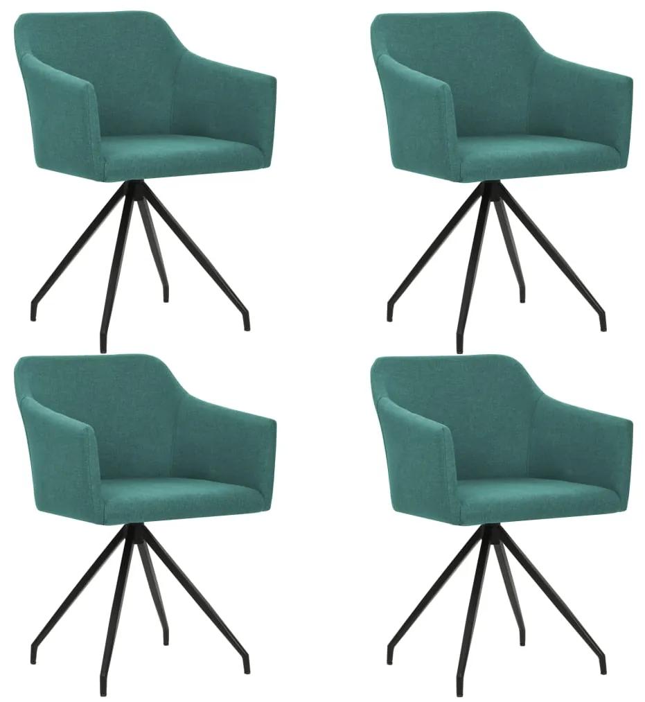 276055 vidaXL Cadeiras de jantar giratórias 4 pcs tecido verde