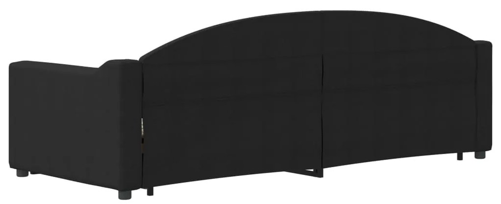 Sofá-cama com gavetão 80x200 cm tecido preto