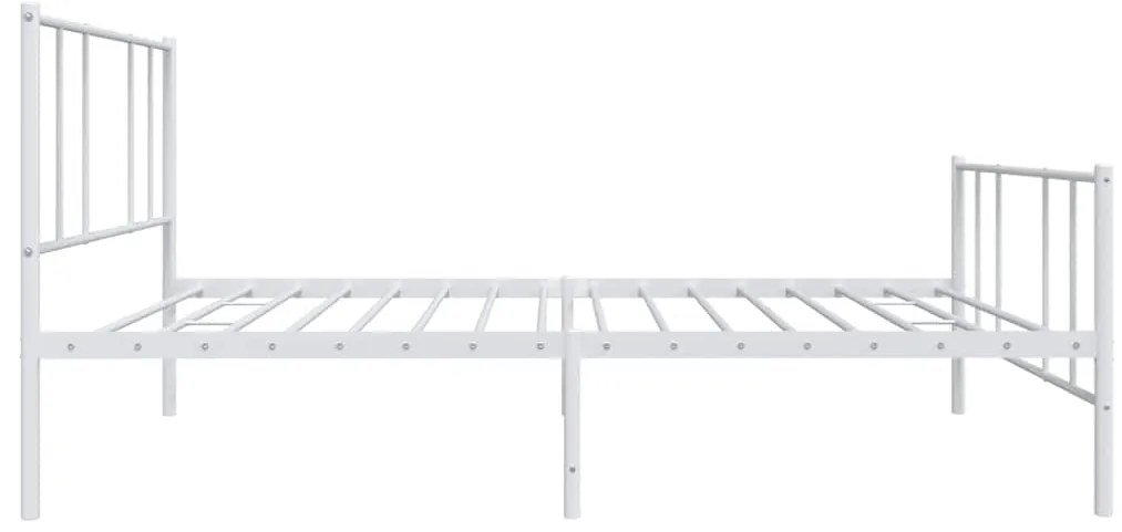 Estrutura de cama com cabeceira e pés 100x190 cm metal branco