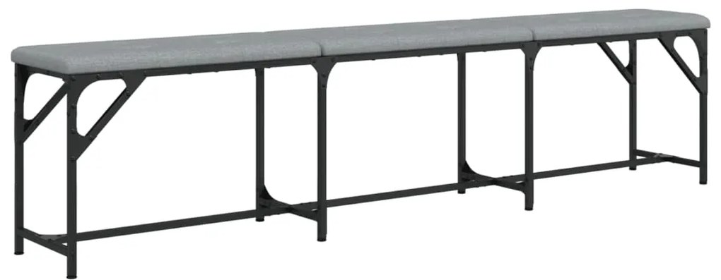 Banco de jantar 186x32x45 cm aço e tecido cinzento-claro