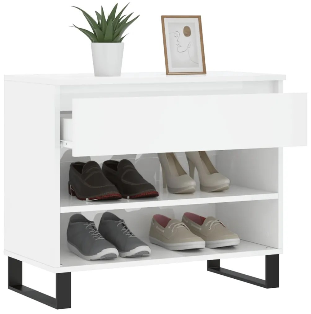 Sapateira 70x36x60 cm derivados de madeira branco brilhante