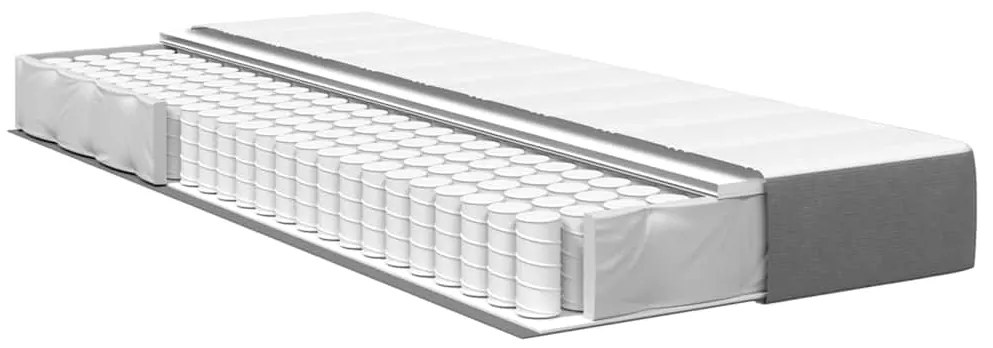 Colchão Pocket Spring vidaXL Cinza Claro Médio 90x190x20 cm Tecido