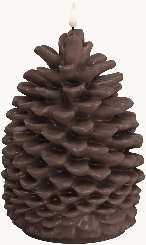 Vela LED artesanal com aspeto de chama real Pine Cone, Alt 19 cm