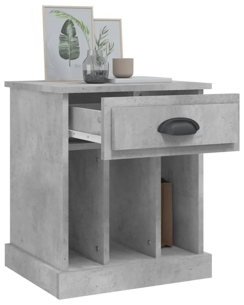 Mesa de cabeceira 43x36x50 cm cinzento cimento